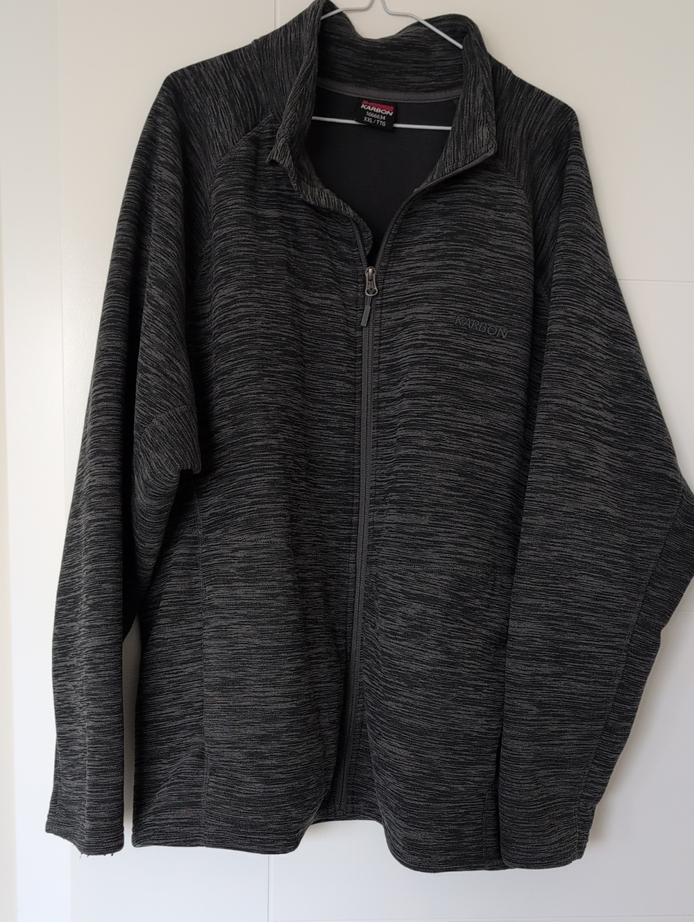 Men's Full-Zip Heathered Charcoal Sweater